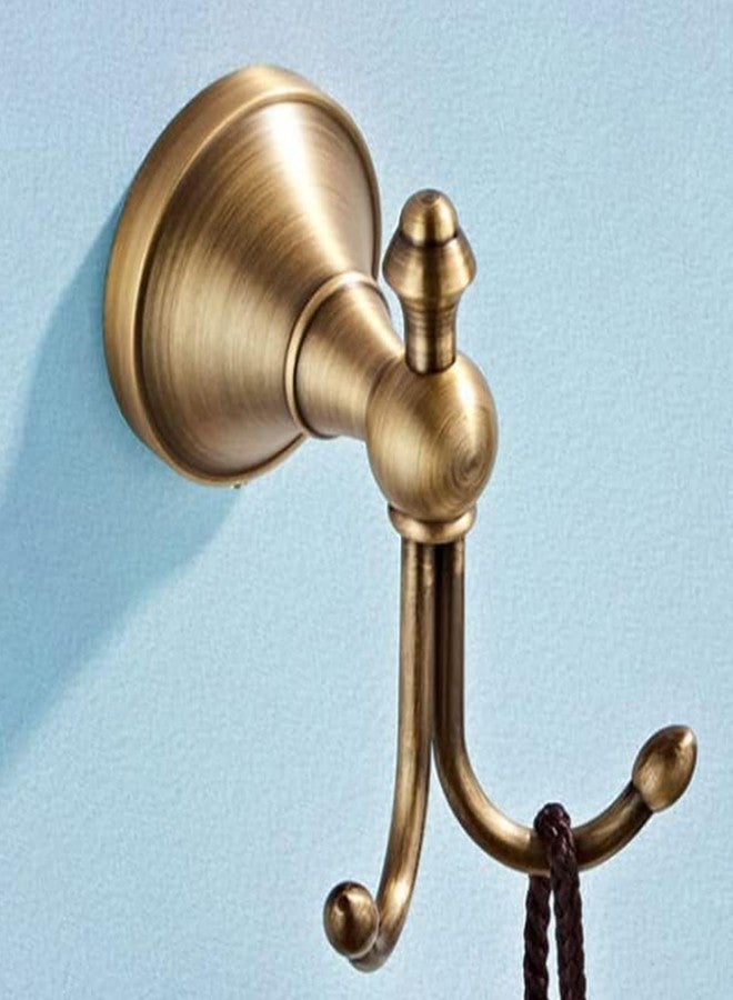 YWHWLX Vintage Brass Towel Hook Hanger Double Robe Hooks Wall Mounted for Bathroom Bronze Antique Brass Wall Towel Robe Hook Clothes Hanger/for Kitchen Room high Load-Bearing - Image 5
