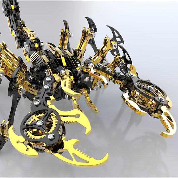 Metalkitor Scorpion 3D Metal Puzzles Kits for Adults Teens  454 Pcs  Mechanical Assembly Models  4 Hours to Build  Ideal for Gifts and Decorations Gold and Black - Image 3