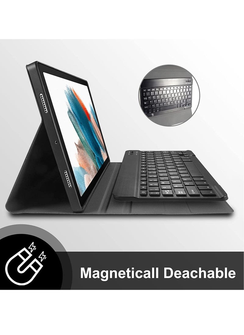 ELTRAZONE Keyboard Case for Samsung Galaxy Tab A8 10.5 inch - Smart Wireless BT Detachable Waterproof Magnetic Folio Stand Tablet Keyboard Cover - Slim Protective Leather Keyboard Case for Galaxy Tab A8 Black - Image 3