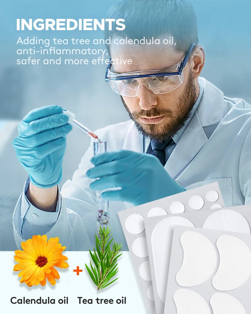 LitBear Large Acne Pimple Patches, 6 Sizes 100 Patches for Large Breakouts, Acne Patches for Face, Chin or Body, Acne Spot Patch with Tea Tree & Calendula Oil, Hydrocolloid Bandages for Acne Skin - Image 5