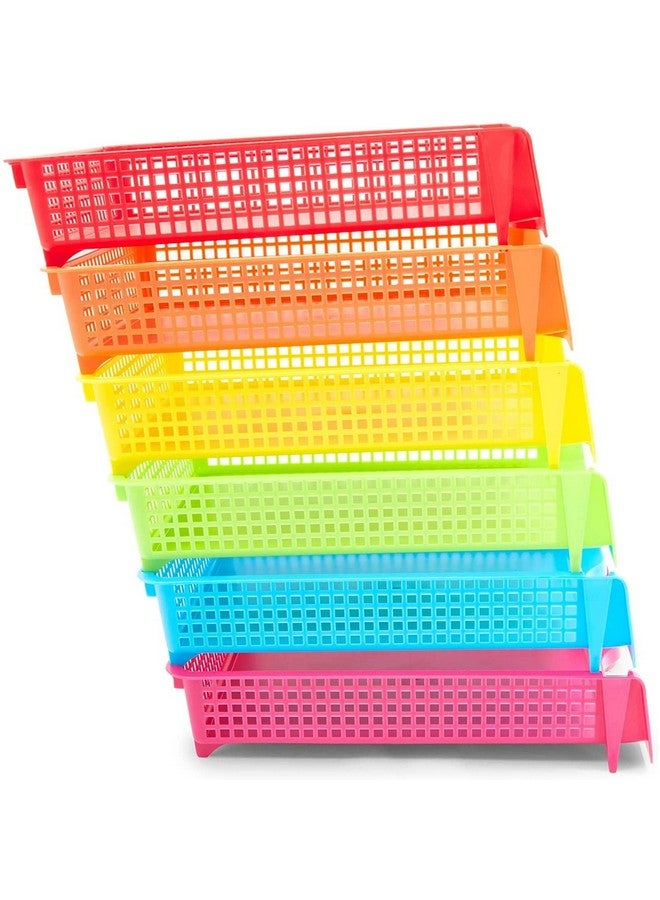 Bright Creations Set of 6 Rainbow Turn in Trays for Teachers, Plastic Classroom Paper Organizers, Colorful Storage Baskets for Office (10 x 3 x 13 in) - Image 5