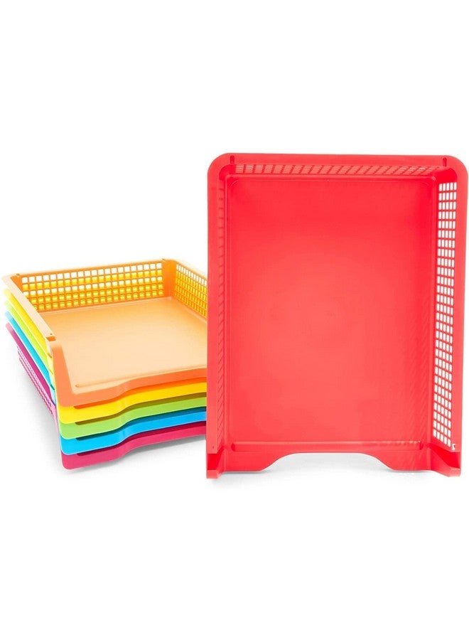 Bright Creations Set of 6 Rainbow Turn in Trays for Teachers, Plastic Classroom Paper Organizers, Colorful Storage Baskets for Office (10 x 3 x 13 in) - Image 3
