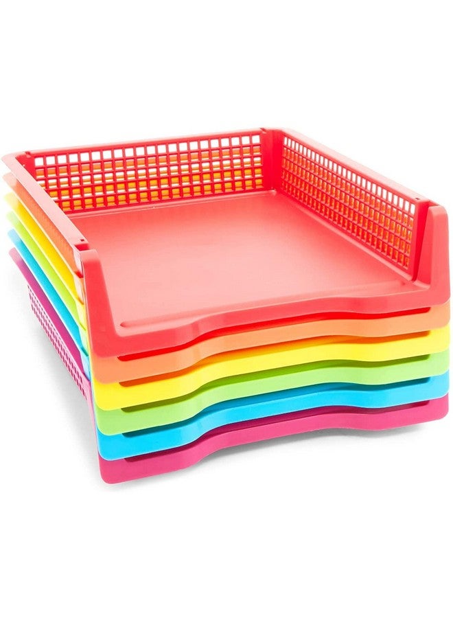Bright Creations Set of 6 Rainbow Turn in Trays for Teachers, Plastic Classroom Paper Organizers, Colorful Storage Baskets for Office (10 x 3 x 13 in) - Image 4
