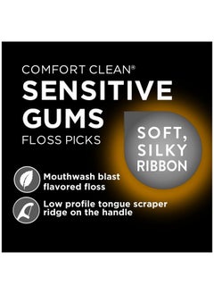 Dentek Comfort Clean Sensitive Gums Floss Picks Soft & Silky Ribbon 150 Count 3 Pack  - Image 2