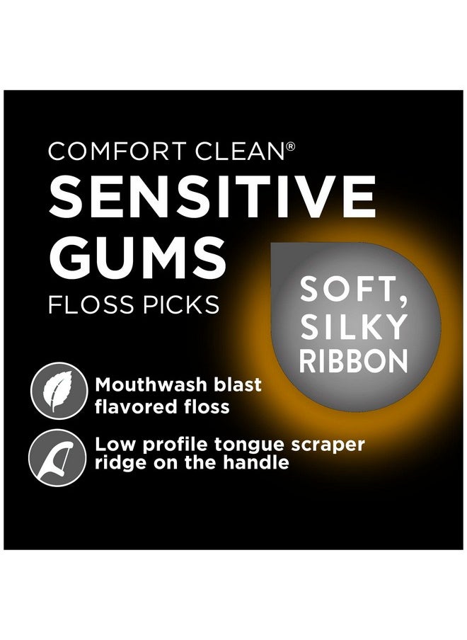 Dentek - Comfort Clean Sensitive Gums Floss Picks Soft & Silky Ribbon 150 Count 3 Pack - Image 1