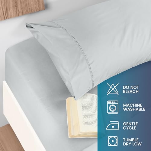 Utopia Bedding Queen Sheet Set - Brushed Microfiber - Soft Bed Sheets for Queen Size Bed Set - Includes 1 Fitted, 1 Flat, & 2 Pillow Cases - Deep Pocket (Light Grey) - Image 5
