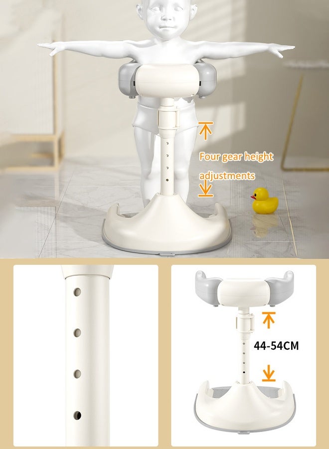 آيسيورا رف حمام للأطفال رف حمام للأطفال مانع للانزلاق للاستخدام المنزلي رف حمام قابل للطي 4 أوضاع لضبط الارتفاع مناسب للأطفال من عمر 6 أشهر فما فوق - Image 4