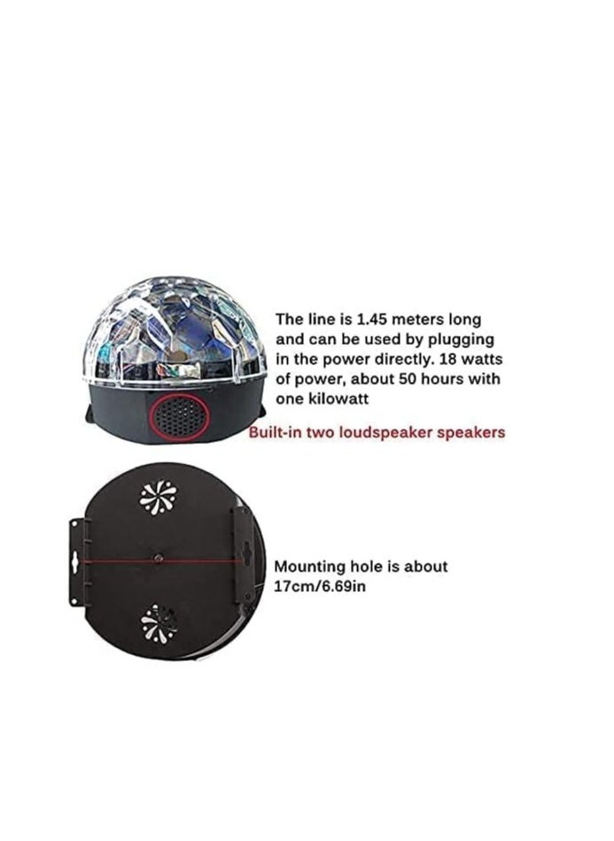 Bluetooth LED Disco Ball with Speaker - Colorful Lighting Effects, MP3 Playback via USB, Perfect for Parties and Events