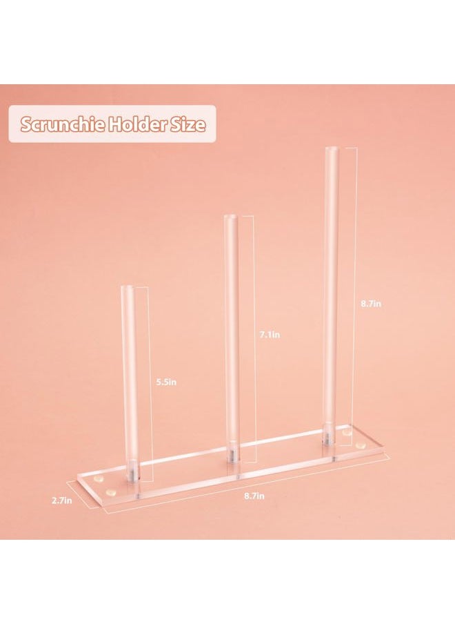 SMUK - 3-Tiers Acrylic Scrunchie Holder Stand, Clear Hair Tie Organizer Storage for Women Teen Girls Gifts Scrunchy Hair Accessories Organizer - Image 1
