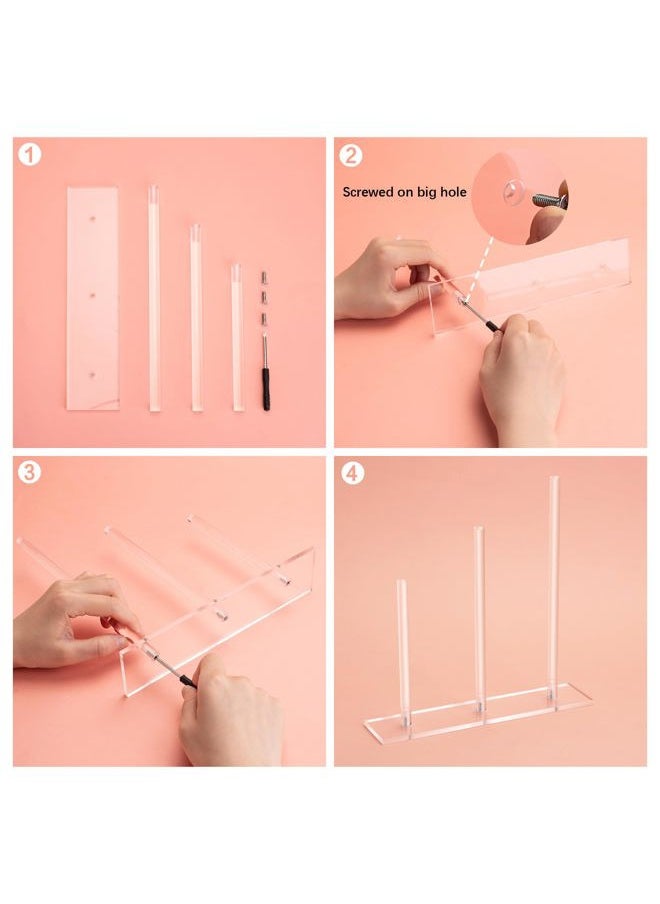 SMUK - 3-Tiers Acrylic Scrunchie Holder Stand, Clear Hair Tie Organizer Storage for Women Teen Girls Gifts Scrunchy Hair Accessories Organizer - Image 1