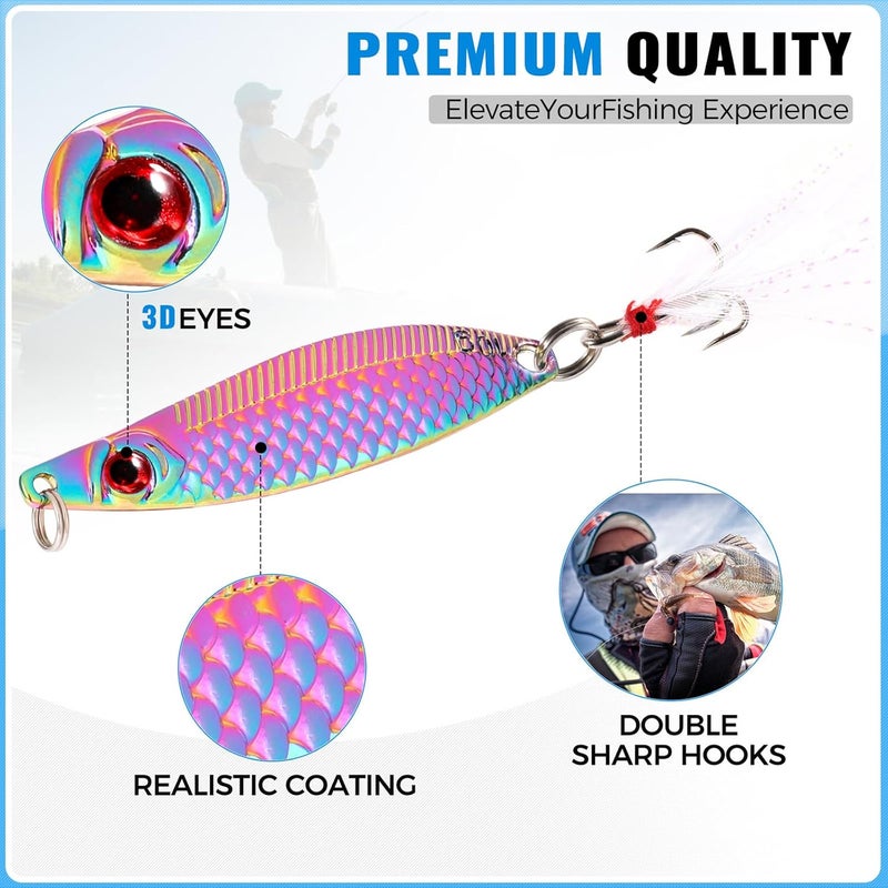 PLUSINNO Fishing Lures Spinner baits for Bass - 16/32 pcs Spinner Lures Kit with Portable Carry Bag, Hard Metal Spinner Baits for Trout - Image 4