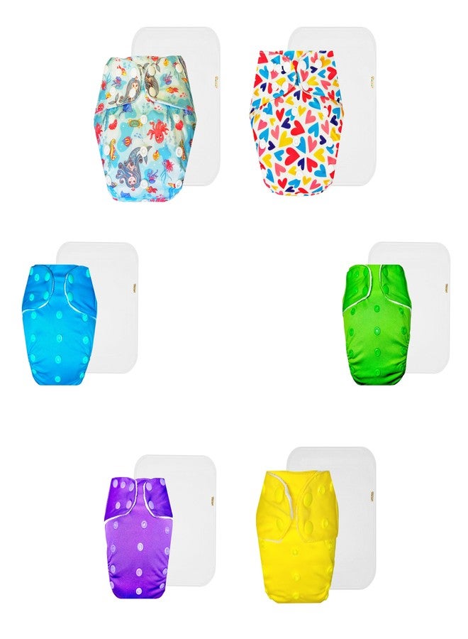 حفاضات دمبلدو القماشية الممتازة مع حشوة قطنية (عبوة من 6 قطع) | شعور بالجفاف والراحة | وسادة ماصة من 6 طبقات | سهلة التنظيف | ضرورية للاستخدام اليومي | من 3 أشهر إلى 3 سنوات | للجنسين - Image 1