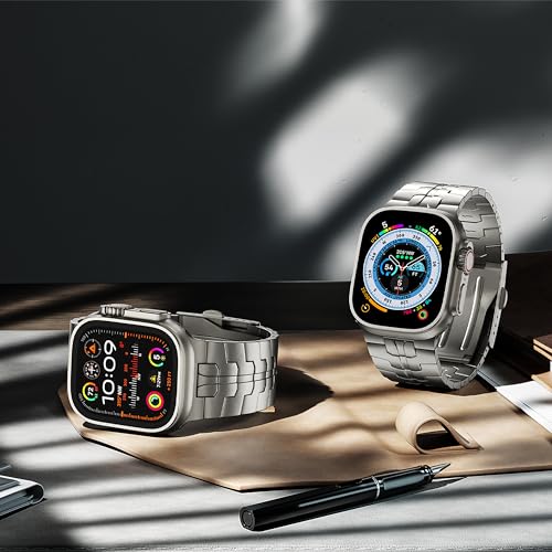 LULULOOK Grade 2 Pure Titanium Ultra 3 Band, Men's Lightweight Titanium Metal Band for Apple Watch Ultra 3/Ultra 2 / Ultra 49mm with Foldable Clasp - Image 3