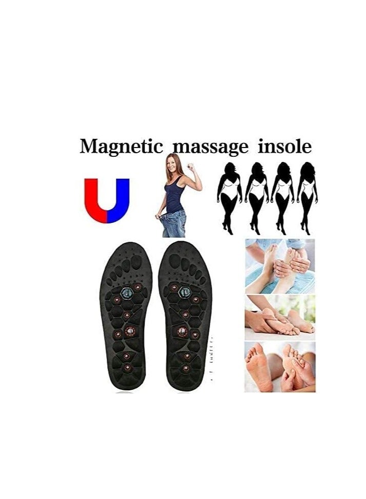 Excefore نعل تخسيس بالضغط الإبري، نعل تدليك مغناطيسي للقدم مع دعم للقوس، نعل علاج للقدم، للقدم المسطحة، التهاب اللفافة الأخمصية، تخفيف الألم (م) - Image 5