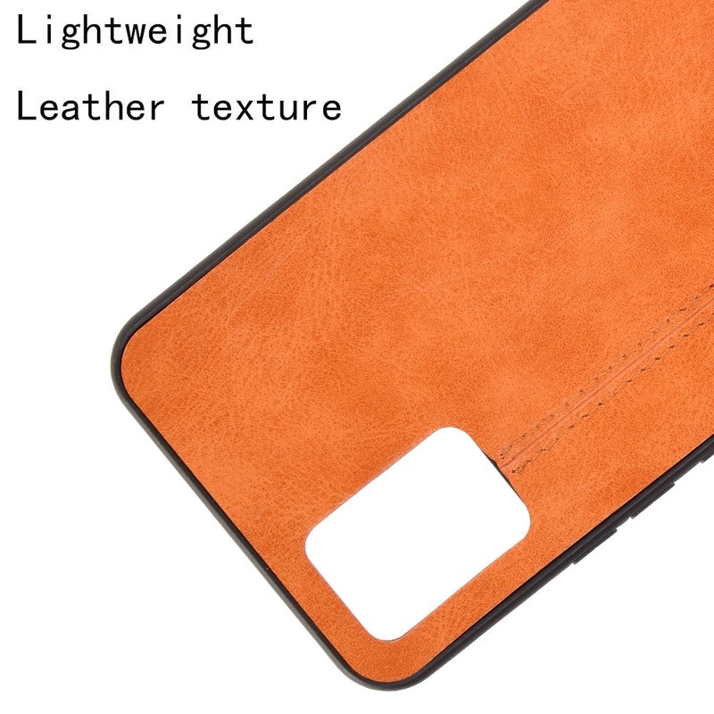 HuHa Case Cover For Vivo V20 Shockproof Sewing Cow Pattern Skin PC + PU + TPU Case(Orange) - Image 4