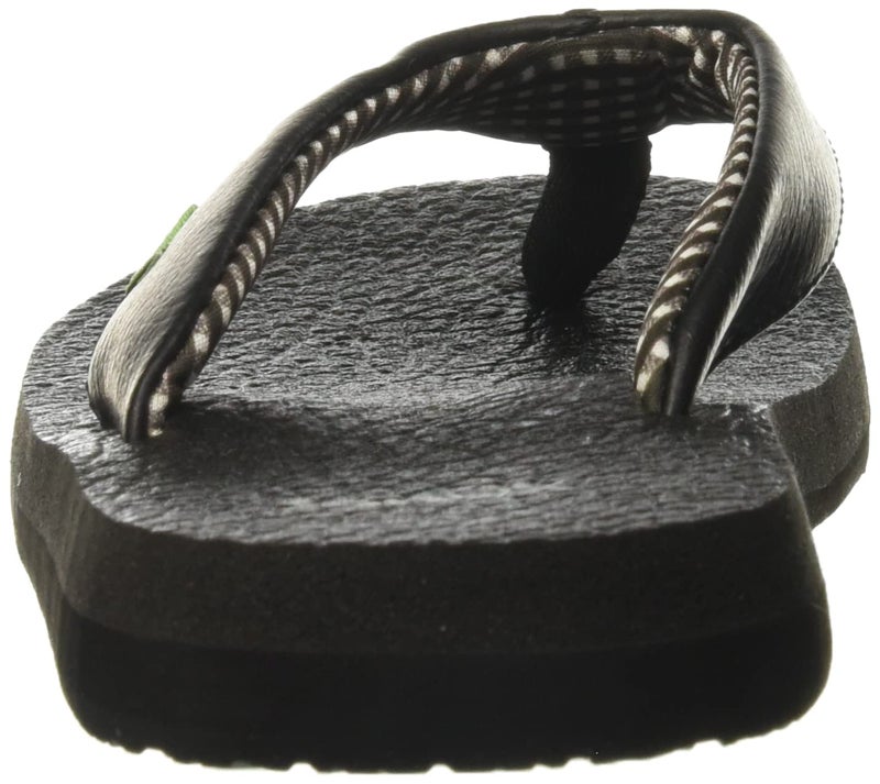 Sanuk Women's Yoga Mat Core | Flip Flops for Women | Yoga Sandals For Women | Memory Foam Footbed, Ebony, 5 - Image 4