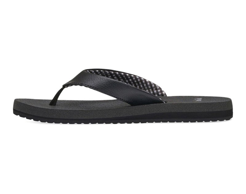 Sanuk Women's Yoga Mat Core | Flip Flops for Women | Yoga Sandals For Women | Memory Foam Footbed, Ebony, 5 - Image 3