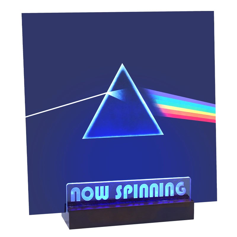 ZEDKEHO Now Spinning Vinyl Record Stand Lighting Storage Holder Wooden LP Display With Multiple Colors LED Lights Accessories and Gifts for Vinyl Lovers - Image 2