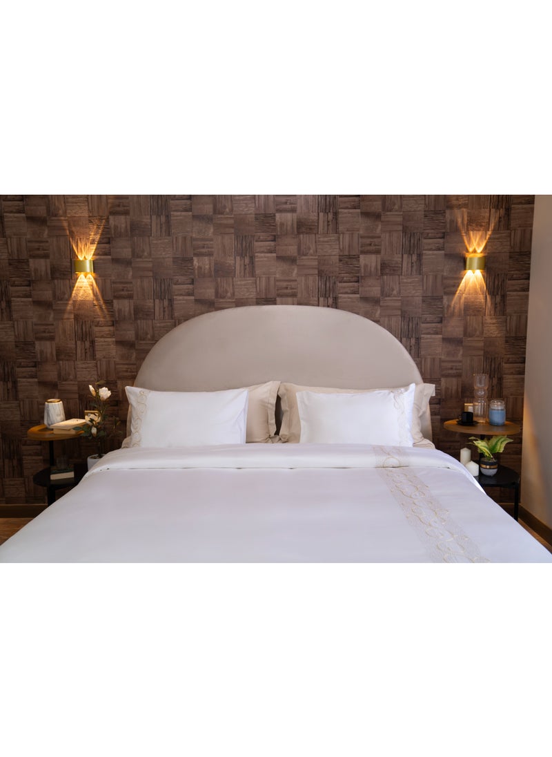 TM HOME TM Home “Mesh & Effect” 6-Piece Embroidered Bedding Set – 100% Egyptian Cotton – 600TC – 250,000-Stitch Contemporary Design  - Image 2