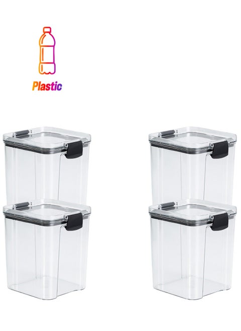 Set of 4 pieces 950ML Airtight Food Storage with Lid, Double Sealed Thick storage Jar, Leak Proof, Easy to Clean, BPA Free, Kitchen and Other Storage