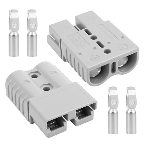 OXDFK 120A600V Battery Quick ConnectDisconnect with 246 AWG 2 PCS Jumper Cable Plug Connector Compatible with Anderson Connector for Rescue Winch Motor Recovery Winch Trailer Traction SystemGray - Image 1
