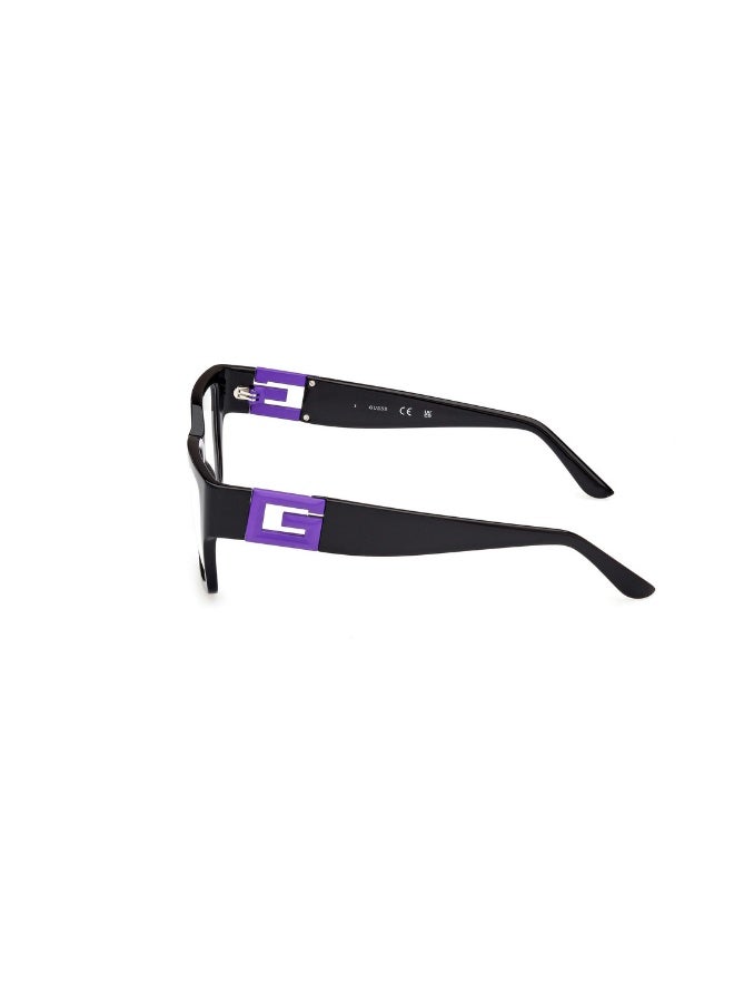 جس نظارة طبية بشكل مربع للجنسين بأذرع معدنية GU2987  مقاس 54 - اسود لامع - Image 2