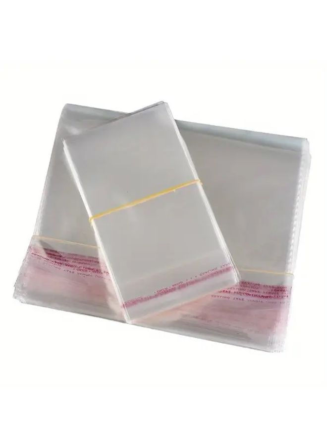 OPP Self Sealing Plastic Bags 9 5x34 Inches Transparent Disposable 100 Pack - Image 1