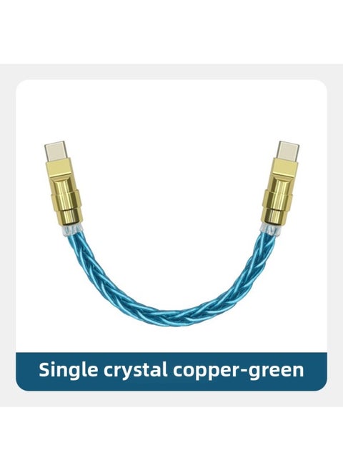 Pure Copper Hardware Ultra-soft Single Crystal Copper Data Cable For Iphone16 Mobile Phone Mate70 Fast Charging Treasure Short Line-Color:0.25m Usb To For Apple/12w-Model:Single Crystal Copper Green [gold Copper Shell]