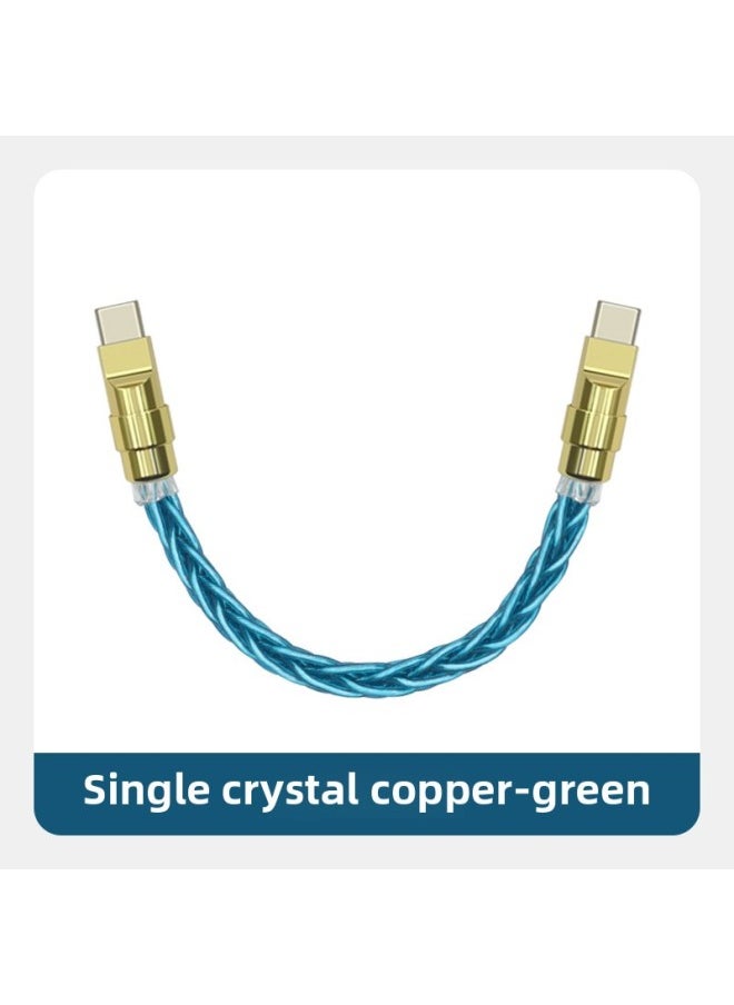 Generic - Pure Copper Hardware Ultra-soft Single Crystal Copper Data Cable For Iphone16 Mobile Phone Mate70 Fast Charging Treasure Short Line-Color:0.25m Usb To For Apple/12w-Model:Single Crystal Copper Green [gold Copper Shell] - Image 1