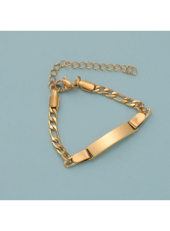 New Personalized Fashion Children's Gift European And American Style Bracelet Stainless Steel Laser Lettering Children's Bracelet