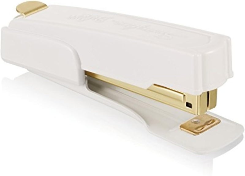 Swing Line Vintage Stapler, 20 Sheet Capacity, Jam Free, Compact, Built-In Staple Remover, Metal, White and Gold (S7042301AZ) - Image 1