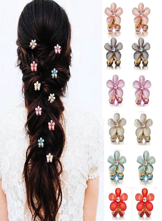 kapimo 12 Pcs Hair Claw Clips for Women Girls Small Korean Style Pearl Metal Hair Clip Accessories Flower Design (Multicolor) - Image 1