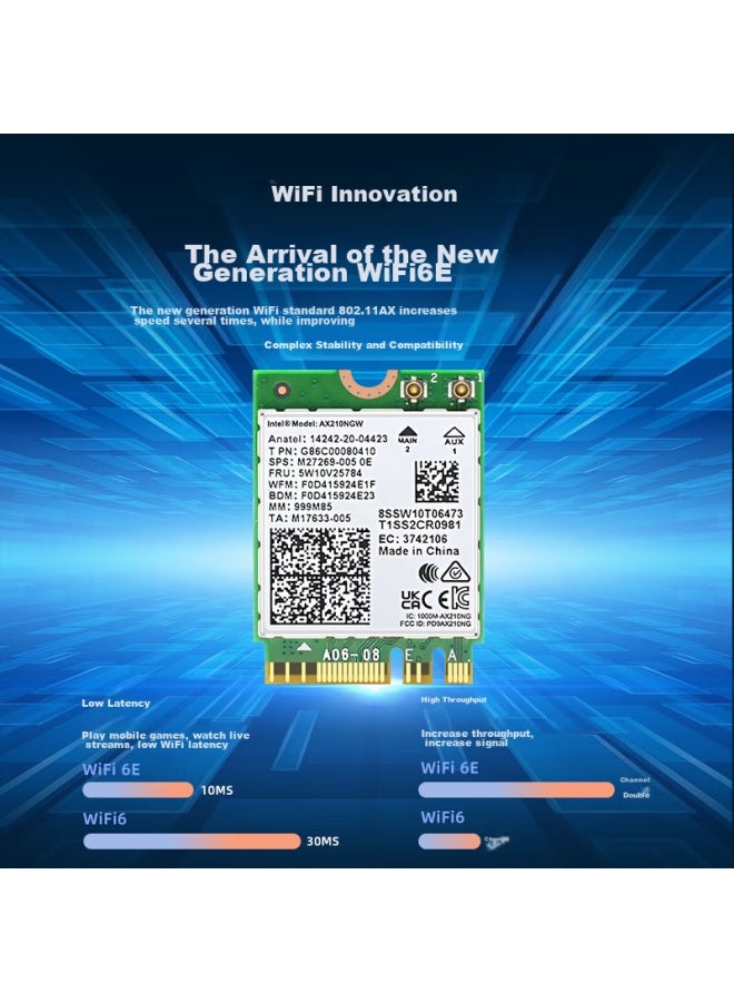 Eb-link Intel Ax210 Chip Laptop Wireless Network Card, 5374m M.2 Interface, Wifi6 Gigabit Tri-band Network Card, Bluetooth 5.3, Computer Internal Module - Image 3