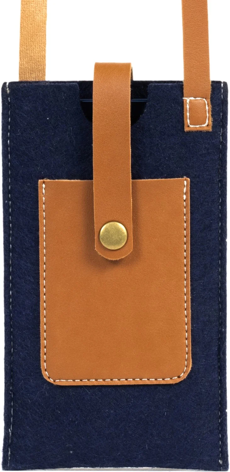 Nothing Leather Snap Closure Hanger Phone Bag with Card Holder Compartment