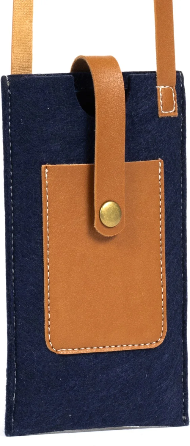 Nothing Leather Snap Closure Hanger Phone Bag with Card Holder Compartment
