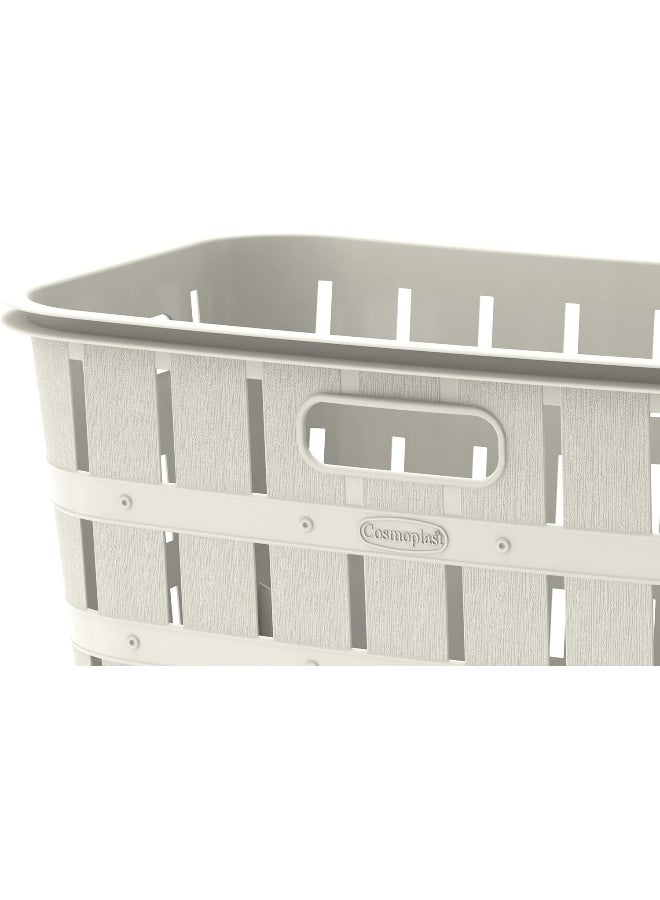 Cosmoplast سلة غسيل من خشب الأرز سعة 40 لتر - Image 2