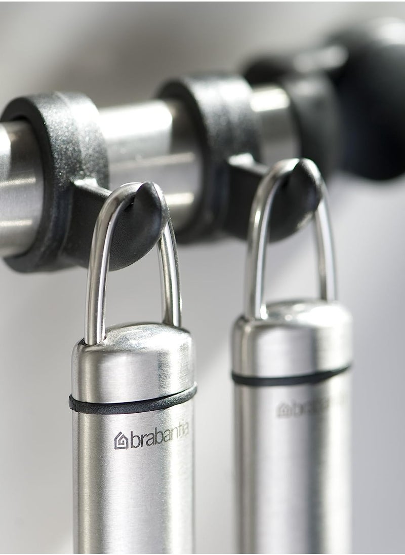 brabantia - رف حائط من الفولاذ المقاوم للصدأ مع 12 خطاف قابل للإزالة - Image 1
