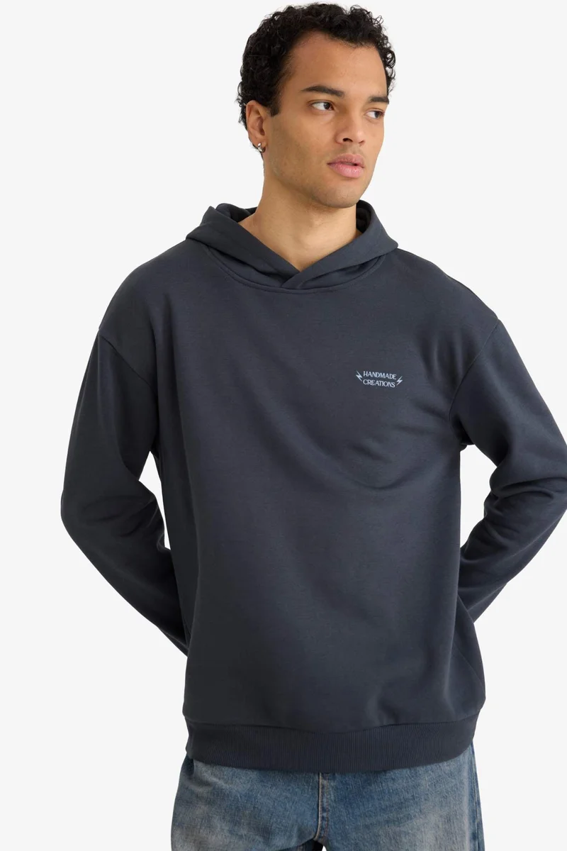 DeFacto Boxy Fit Printed Long Sleeve Sweatshirt