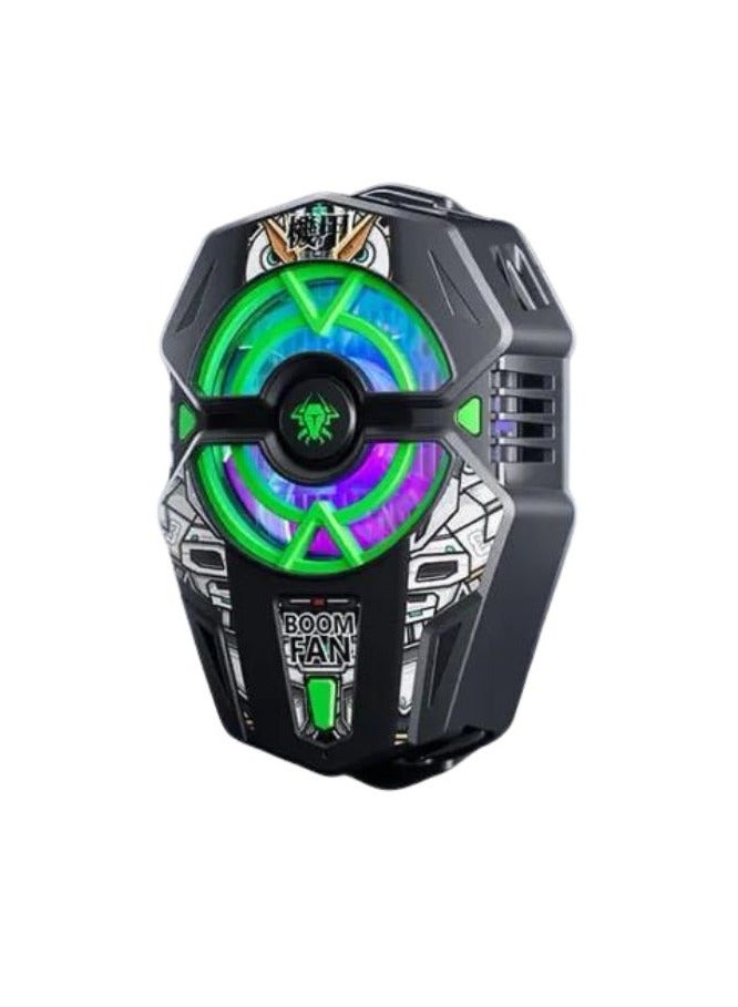 Plextone Plextone EX2 Plus Cooling Fan with RGB Lighting Portable Mobile Phone and iPad Cooler with Semiconductor for Gaming Phone Cooling Stabilizes Frame Rates in 1 Minute and Reaches Stunning Freeze Point in Just 3 Minutes Comes with Magnetic Soaking Pad and Fast Charging Cable  - Image 1
