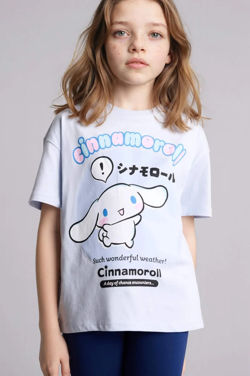ديفاكتو Girl Relax Fit Hello Kitty Licensed Short Sleeve T-Shirt