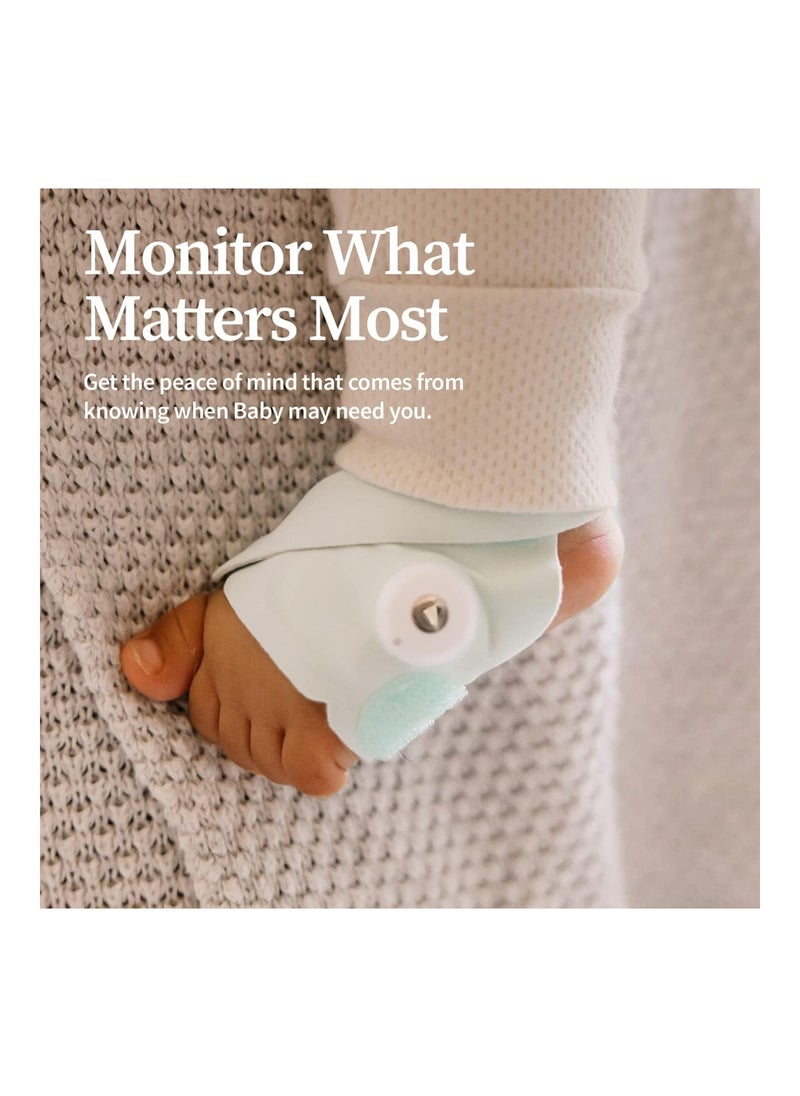 Dream Sock Smart Baby Monitor With Heart Rate And Average Oxygen O2 As Sleep Quality Indicators Bedtime Blue