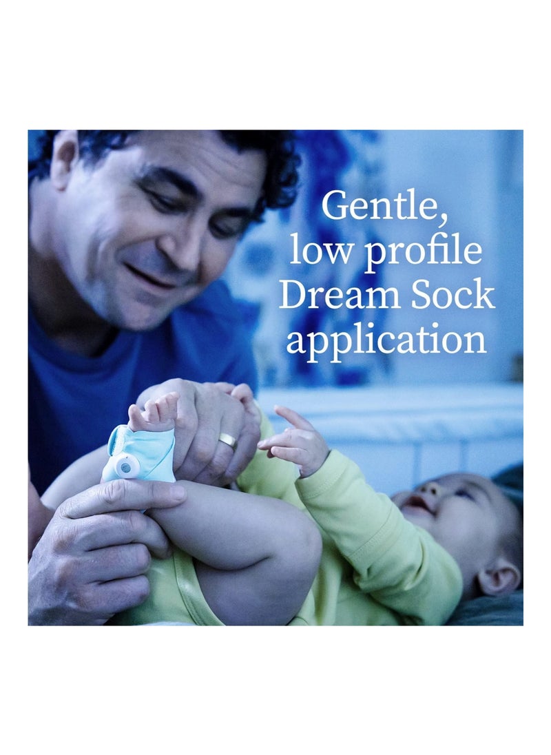Dream Sock Smart Baby Monitor With Heart Rate And Average Oxygen O2 As Sleep Quality Indicators Bedtime Blue