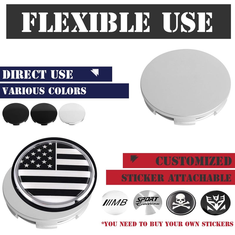 KitsPro أغطية مركز العجلات KitsPro 2.7 بوصة 69 مم لهوندا 44732S9AA00، عبوة من 4 (فضي، خارجي 69 مم، داخلي 64 مم) - Image 5