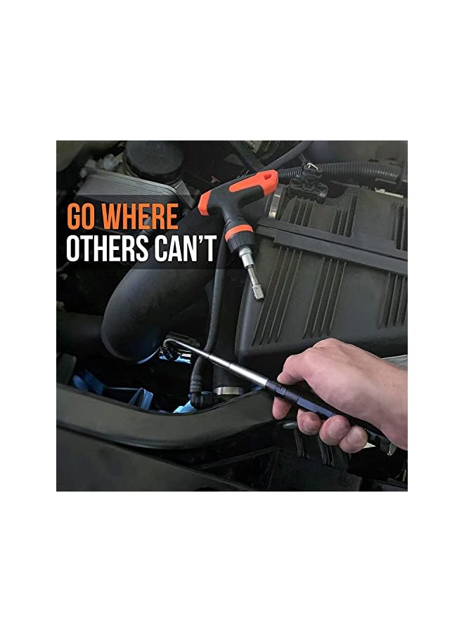 promass Extendable Magnetic Flashlight with Telescoping Magnet Pickup Tool - HVAC Tools Gifts for Men - Long LED Magnet Stick Tool for Mechanic, Tech, Handyman - Birthday Gifts for Dad - Image 5