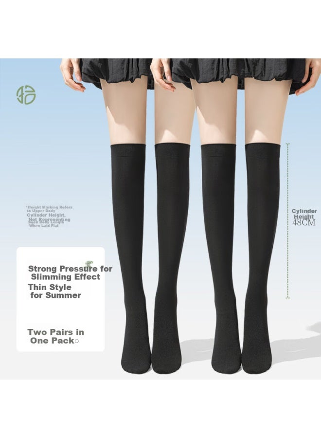 Picking up socks Sock Diary Thin Pressure Slim Leg Socks Women Summer Thin Leg Jk Socks Anti-Slip Sunscreen Cool Feeling Over-The-Knee Socks Women Black High Tube Socks - Image 5
