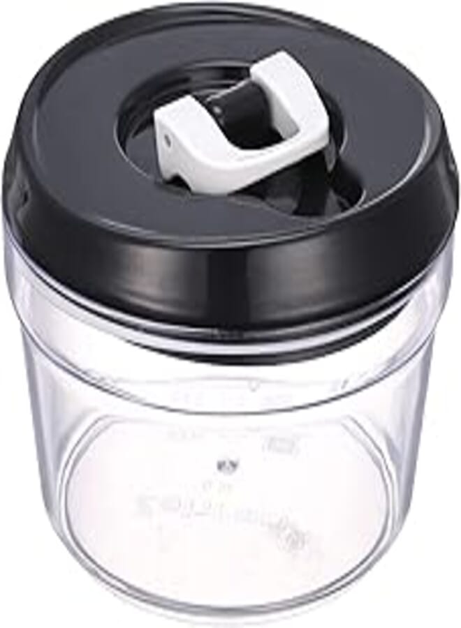 Zahran Zahran Round Food Container With Top Lock, 0.5 Litre, Black/Clear - 6000811