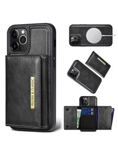 Buluka iPhone 14 Pro Max Leather Protective Wallet Case with Detachable Magnetic Wallet 5 in 1 for iPhone 14 Pro Max - Black