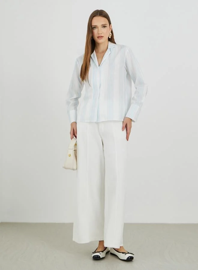 Take Two Striped Long Sleeve Oversized Shirt