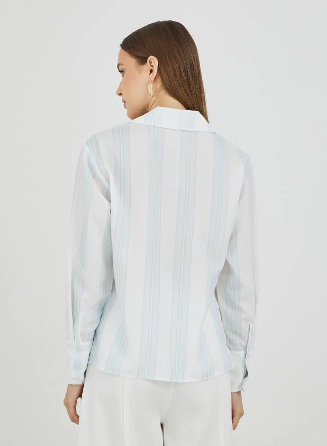 Take Two Striped Long Sleeve Oversized Shirt