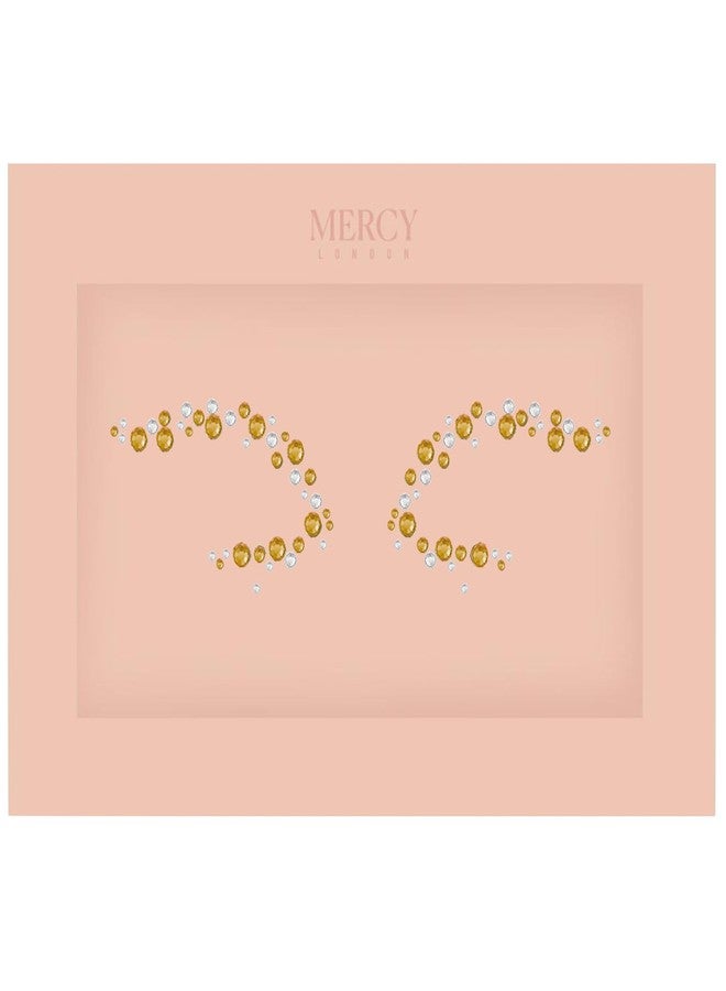 MERCY LONDON Eye Dazzle Gold Face Jewels by Mercy London Eye Liner Crystal Costume Accessories Face Gems Jewels All In One Halloween Headpiece Stick On - Image 5